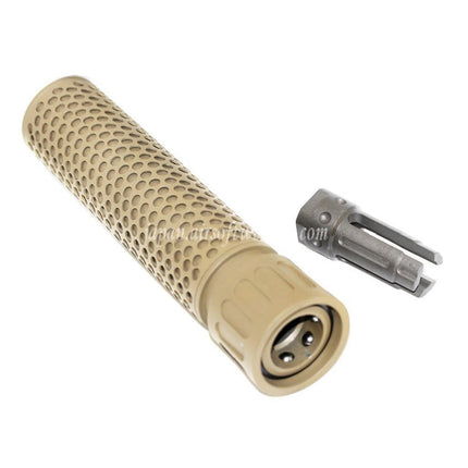 5KU 179mm 7インチ KACスタイル QDC/CQBサプレッサー サイレンサー（フラッシュハイダー付き）-14mm CCW 反時計回りネジバレルライフルに適エアソフト合