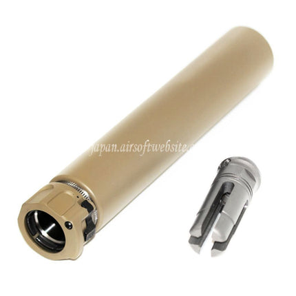 5KU 213mm SOCOM762 RCサプレッサー サイレンサー（フラッシュハイダー付き）-14mm CCW 反時計回りネジ式バレルライフルエアガン用