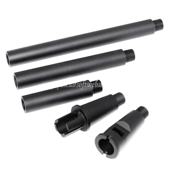 Airsoft Website アルミ製 M4A1 4セグメントアウターバレル 14mm逆ネジ M4/M16シリーズ電動ガン(18.125インチ)/GBBR(17.25インチ)ライフル対応