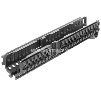 5KU CNCアルミ 254mm B30スタイル ロングロワーハンドガードレールシステム LCT GHK E&L 東京マルイ AKシリーズ AEG GBBライフル エアソフトガン ブラック