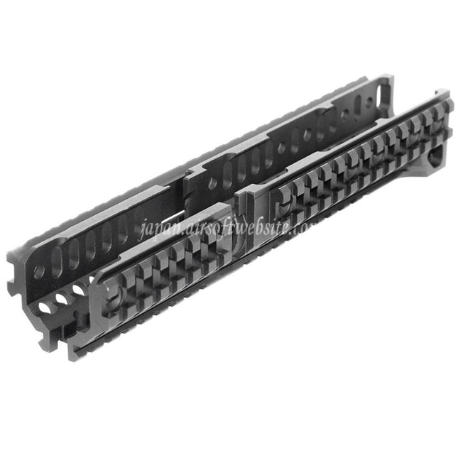 5KU CNCアルミ 254mm B30スタイル ロングロワーハンドガードレールシステム LCT GHK E&L 東京マルイ AKシリーズ AEG GBBライフル エアソフトガン ブラック