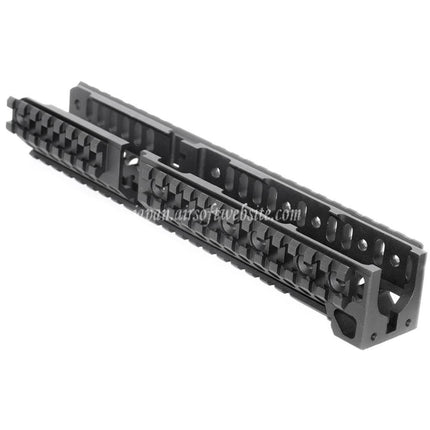 5KU CNCアルミ 254mm B30スタイル ロングロワーハンドガードレールシステム LCT GHK E&L 東京マルイ AKシリーズ AEG GBBライフル エアソフトガン ブラック