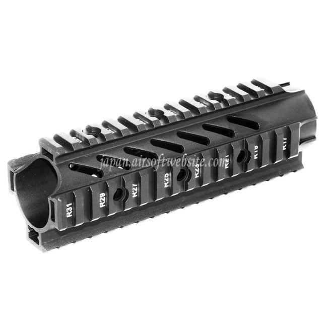 APS CNCアルミ 176mm 7インチOD フリーフロートハンドガードレールシステム M4 M16シリーズ AEGライフル エアソフトガン ブラック