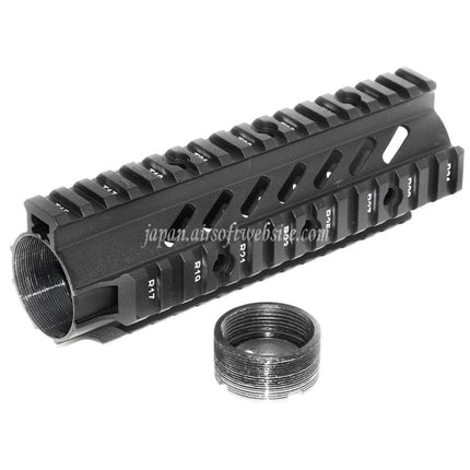 APS CNCアルミ 176mm 7インチOD フリーフロートハンドガードレールシステム M4 M16シリーズ AEGライフル エアソフトガン ブラック