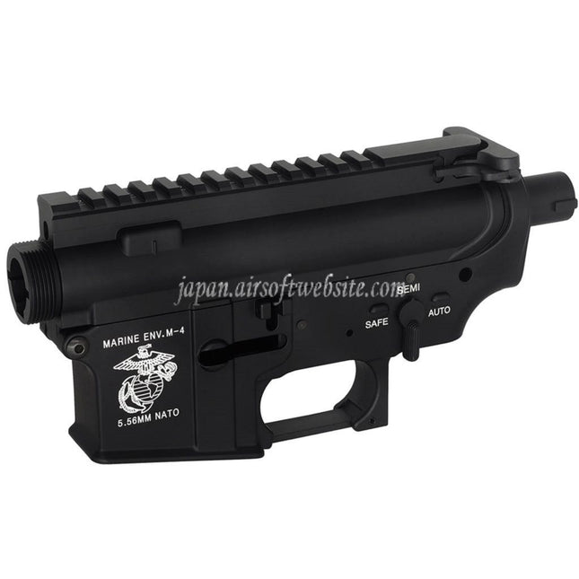 E&C マリーン M4A1 メタルボディレシーバーセット(レーザーロゴ)  E&C 東京マルイ M4 M16 シリーズ AEG ライフル エアソフトガンに適合  ブラック