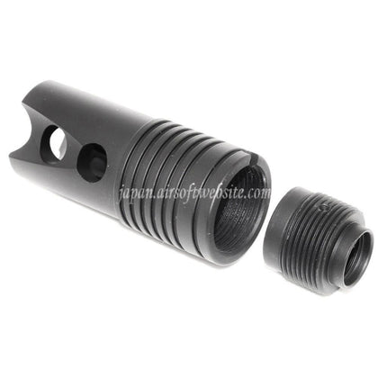 CYMA スチールストライクフラッシュハイダー -14mm CCW 反時計回りネジ式バレルライフルに対応 ブラック