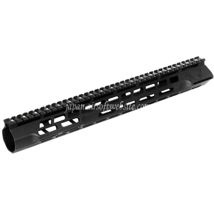 APS CNC 15インチ PER Phantom 5.0 M-LOKハンドガードレールシステム APS CYMA G&P JG 東京マルイ M4 M16シリーズ AEGライフル エアソフトガン対応 ブラック