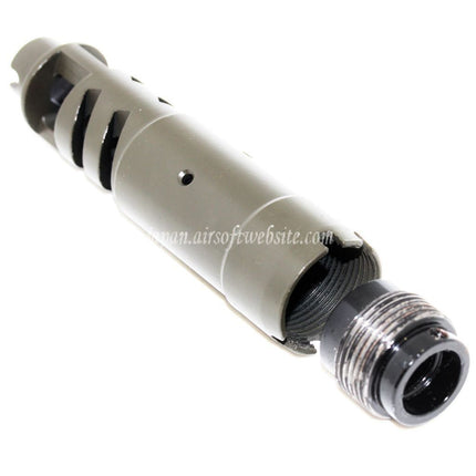 Airsoft Website 105mm Shturmスタイルマズルブレーキ・フラッシュハイダー（アダプター付き）-14mm逆ネジバレルライフル用