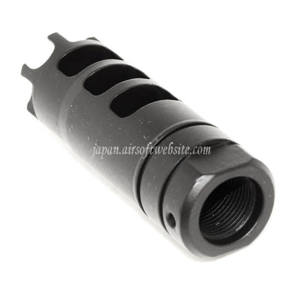 Airsoft Website 64mm Dragon 556 AKスタイル メタルマズルブレーキ・フラッシュハイダー（-14mm逆ネジバレルライフル用）ブラック
