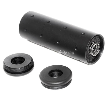 5KU 102mm アルミ製スタビーサプレッサー サイレンサー バレル延長チューブ -14mm CCW 反時計回りネジ式バレル ライフル エアソフトガン用 ブラック