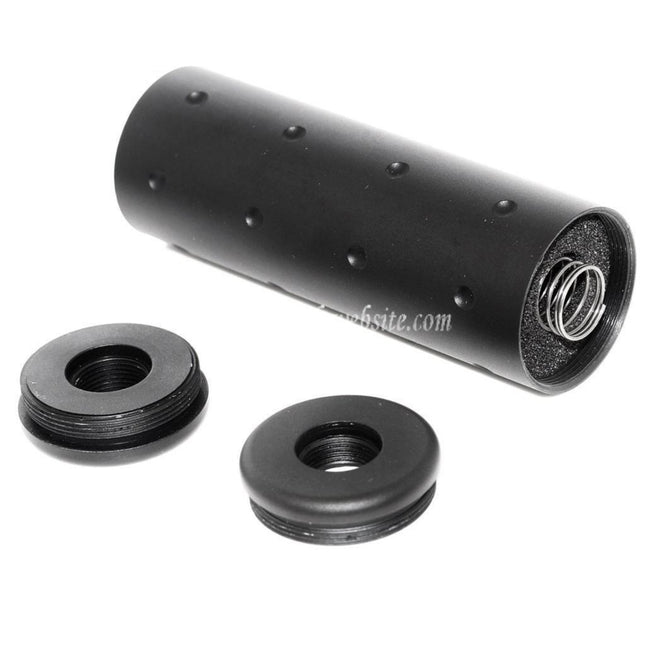 5KU 102mm アルミ製スタビーサプレッサー サイレンサー バレル延長チューブ -14mm CCW 反時計回りネジ式バレル ライフル エアソフトガン用 ブラック