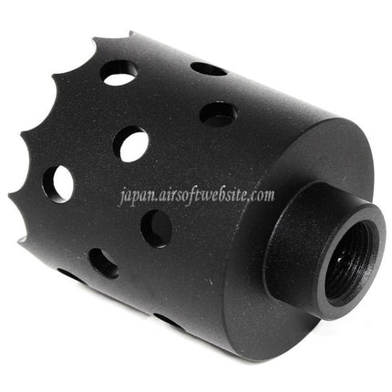 Airsoft Website 43mm/55mm ホールソー アタックスタイル メタルマズルブレーキ フラッシュハイダー -14mm CCW 反時計回り ネジ式バレル ライフル対応 ブラック