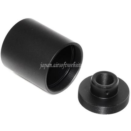 Airsoft Website 48mm/55mm メタルマズルブレーキ フラッシュハイダー -14mm CCW 反時計回り ネジ式バレル ライフル対応 ブラック