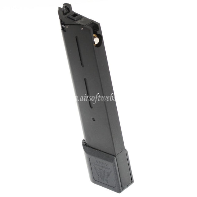 ARMY ARMAMENT 26発ガスマガジン 延長ロングタイプ KWC KJ Works DOUBLE BELL E&C 東京マルイ 1911シリーズ GBBピストル対応 エアソフトガン ブラック