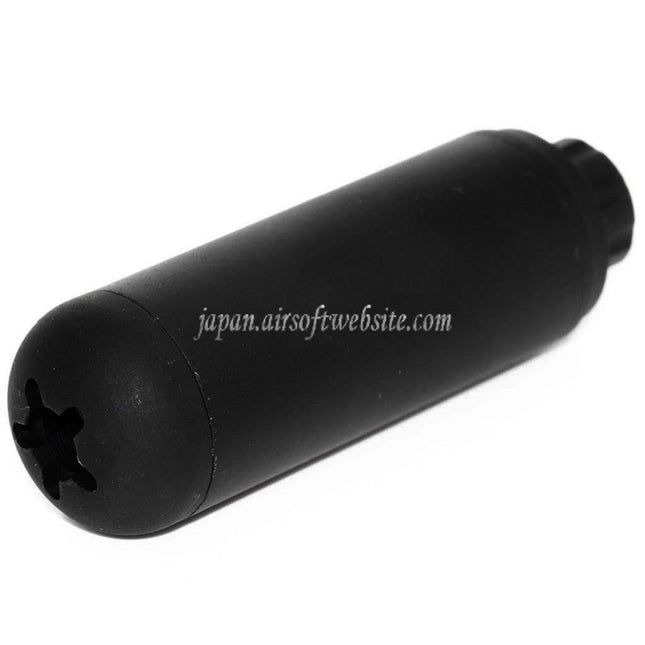 5KU 117mm アルミニウム製 ポセイドンスタイル マイクロサプレッサー サイレンサー バレル延長チューブ -14mm CCW 反時計回りネジバレル ライフル エアガン ブラック