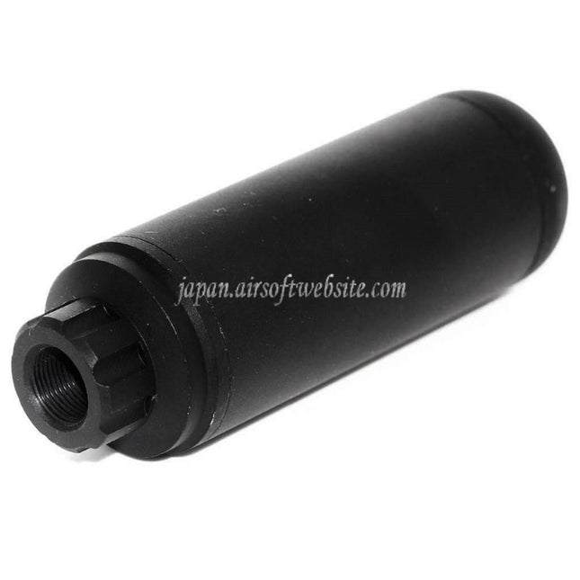 5KU 117mm アルミニウム製 ポセイドンスタイル マイクロサプレッサー サイレンサー バレル延長チューブ -14mm CCW 反時計回りネジバレル ライフル エアガン ブラック