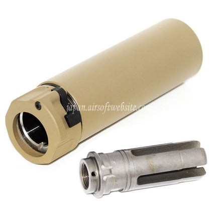 5KU 133mm SOCOM556 Mini-2 RC サプレッサー サイレンサー（フラッシュハイダー付き） -14mm CCW 反時計回りネジ式バレルライフル エアソフトガン対応
