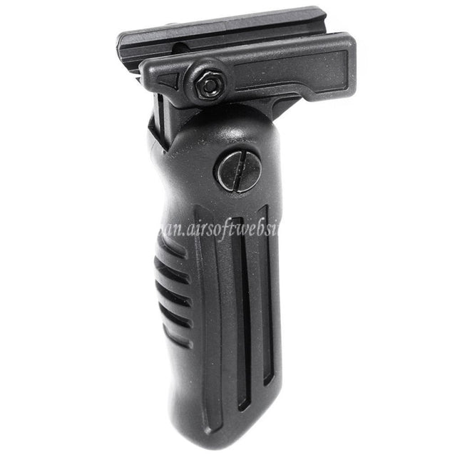 Airsoft Website ポリマー製折りたたみ式タクティカルRIS垂直フロントグリップ 20mmレールシステム対応 ブラック