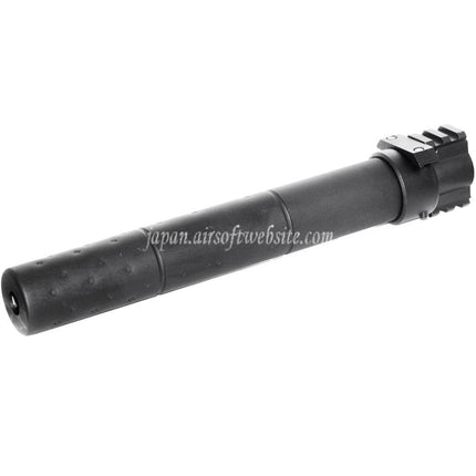 Airsoft Website 261mm CM072 SR25スタイル QDサプレッサー サイレンサー ガスブロック付き AEG GBBライフル対応 ブラック