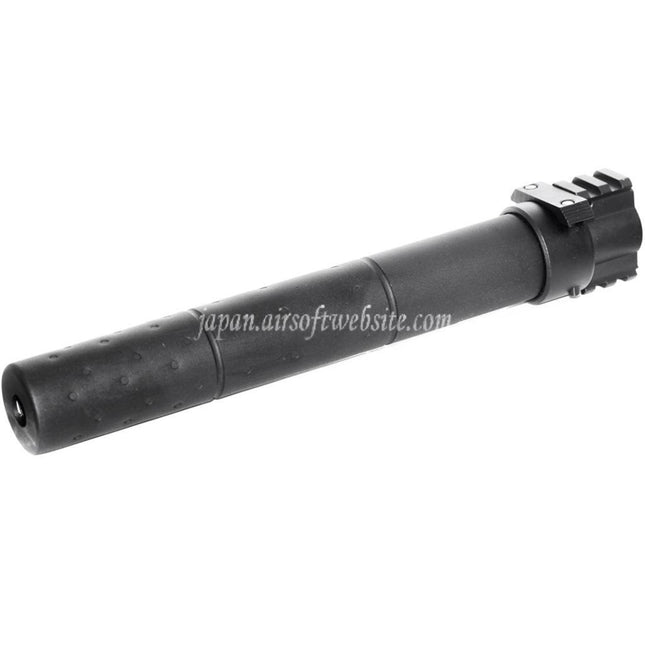 Airsoft Website 261mm CM072 SR25スタイル QDサプレッサー サイレンサー ガスブロック付き AEG GBBライフル対応 ブラック