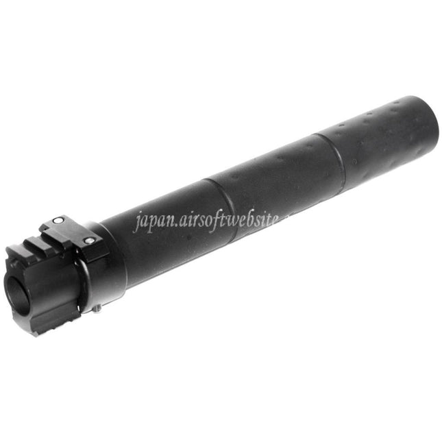 Airsoft Website 261mm CM072 SR25スタイル QDサプレッサー サイレンサー ガスブロック付き AEG GBBライフル対応 ブラック