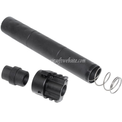 Airsoft Website 261mm CM072 SR25スタイル QDサプレッサー サイレンサー ガスブロック付き AEG GBBライフル対応 ブラック