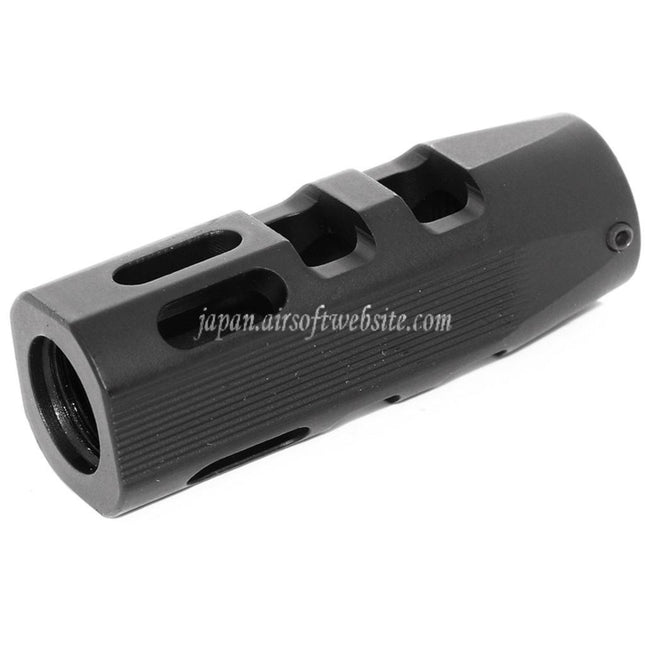 APS 62mm エボリューションテック マズルブレーキ フラッシュハイダー 1.1 -14mm CCW 反時計回りネジバレル ライフル エアソフトガン ブラック