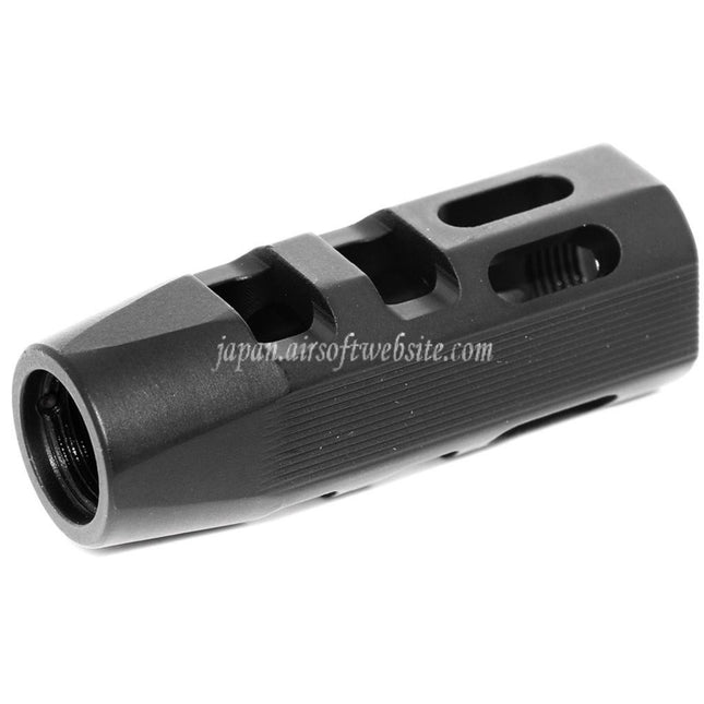 APS 62mm エボリューションテック マズルブレーキ フラッシュハイダー 1.1 -14mm CCW 反時計回りネジバレル ライフル エアソフトガン ブラック