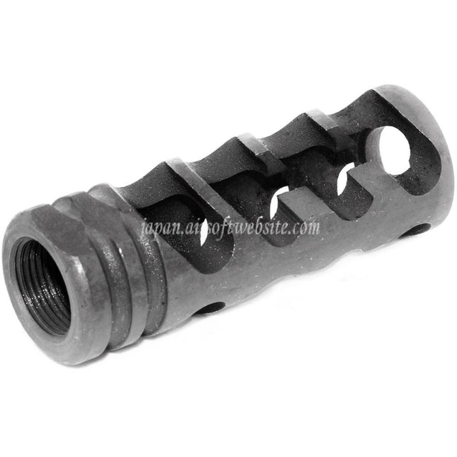 Airsoft Website 63mm DNTC 308タイプ マズルブレーキ フラッシュハイダー -14mm CCW 反時計回り ネジ式バレルライフル用 マットグレー