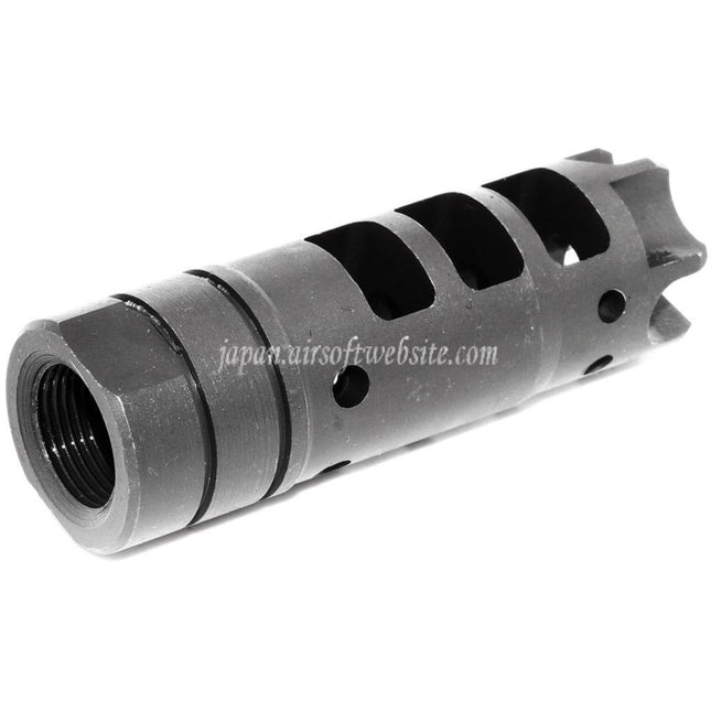 Airsoft Website 65mm LANTAC Dragonスタイル DGN556 フラッシュハイダー +14mm CW 時計回りネジバレル ライフル エアソフト マットグレー