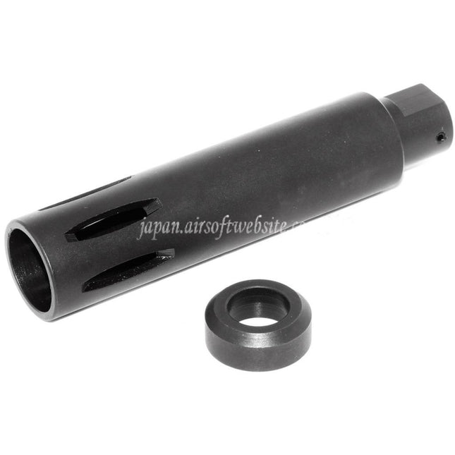 Airsoft Website 113mm XM177スタイル M16マズルブレーキ フラッシュハイダー -14mm 逆ネジ 反時計回りバレル ライフル用 ブラック