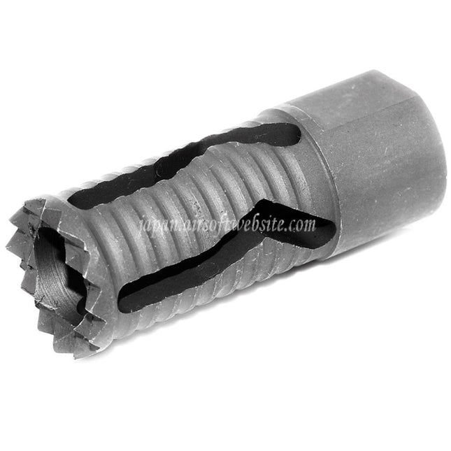 Airsoft Website 57mm メディーバルマズルブレーキ フラッシュハイダー -14mm 逆ネジ 反時計回りバレル ライフル用 マットグレー