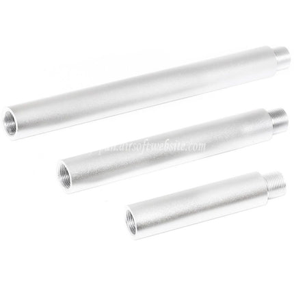 AIRSOFT WEBSITE 3/3.5  5/5.5  7/7.5インチアルミショートタイプアウターバレルエクステンションチューブ -14mm CCW 反時計回りネジ AEG GBBライフル用