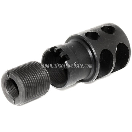 5KU DTK-2スタイルマズルブレーキフラッシュハイダー -14mm CCW 反時計回りネジ式バレルライフル エアソフトガン対応 ブラック