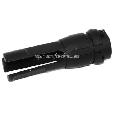 APS 70mm 3プロングマズルブレーキ フラッシュハイダー -14mm 逆ネジバレル ライフル エアソフトガン対応 ブラック