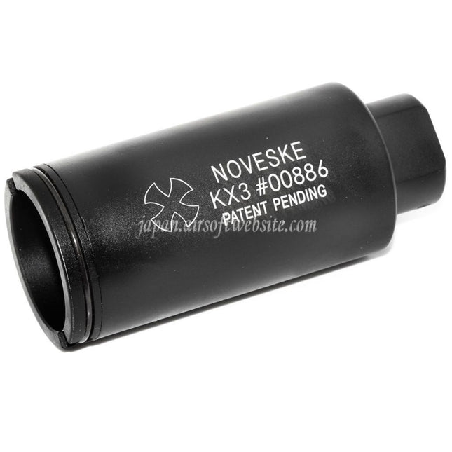 APS EMGライセンス Noveske KX3 調節式サウンドアンプ マズルブレーキ フラッシュハイダー -14mm 逆ネジバレル ライフル エアソフトガン対応 ブラック