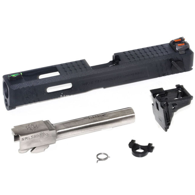 ARCHIVES CUSTOM WE (WE-TECH)  バレルスライド（ハンマー、フロントリアファイバーオプティックサイト付き）AW/WE 東京マルイ G18C 対応GBBピストル エアソフトガン
