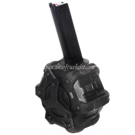 ARMORER WORKS AW カスタム 350発ガスアダプティブドラムマガジン EMG SAI RED / AW NEシリーズ / WE (WE-TECH) シングルスタック 1911 GBBピストル対応