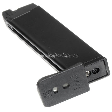 EMG SAI™ BLU 25発MOSガスマガジン 光学式スライド対応 EMG SAI BLU スタンダードコンパクト / WE Galaxy / AW VX7 VX9 G17 G19シリーズ GBBピストル エアソフトガン ブラック