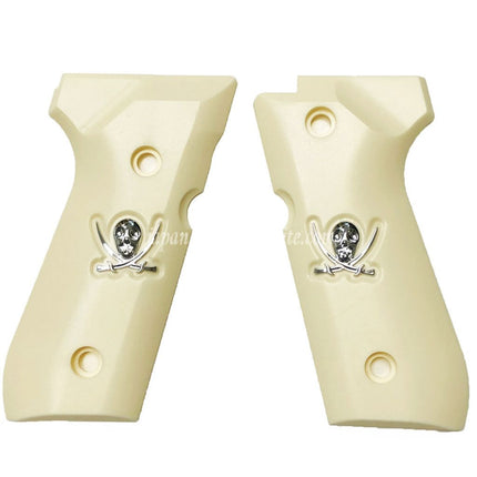WE (WE-TECH) ソードカトラス プラスチックグリップカバー KJ 東京マルイ WE M9 M92 M92Fシリーズ GBBピストル対応 アイボリー