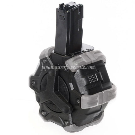 ARMORER WORKS AWカスタム 350発ガスアダプティブドラムマガジン WE (WE-TECH) AP APACHE MP5シリーズ GBBライフル