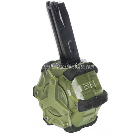 WE (WE-TECH) 350発ガスドラムマガジン AW MBシリーズ / KJW / WE / 東京マルイ M9 M92 GBBピストル対応