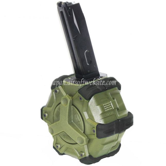 WE (WE-TECH) 350発ガスドラムマガジン AW MBシリーズ / KJW / WE / 東京マルイ M9 M92 GBBピストル対応