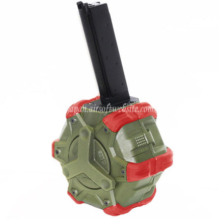WE (WE-TECH) 350発ガスドラムマガジン EMG SAI RED / AW NEシリーズ / WE シングルスタック 1911 GBBピストル対応