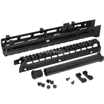 5KU 292mm 延長 M-LOK ユニバーサルハンドガードキット レールシステム LCT GHK CYMA D-BOYS E&L AK47 AK74 シリーズライフル エアガンに適合  ブラック