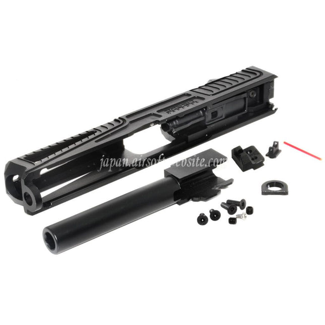 5KU CNC RMRカット バレルスライドセット ウィンドウカット 東京マルイ G17シリーズ GBBピストル対応 ブラック