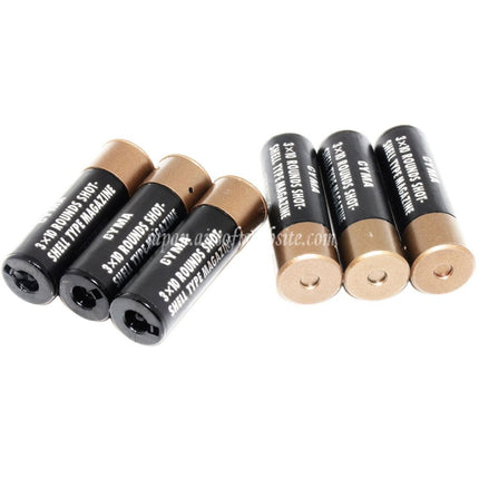 CYMA 6個入り プラスチック製 ショットガン スペアシェルマガジン 4発キャリア付き CYMA 東京マルイ M870 ショットガン エアソフトガン対応