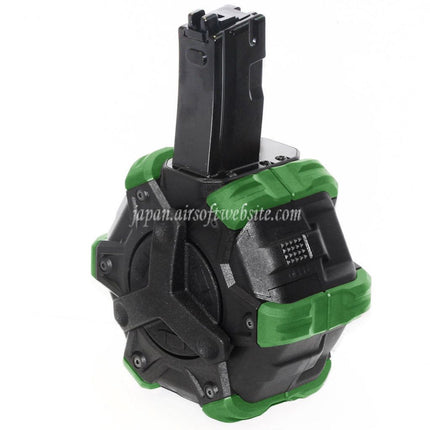 ARMORER WORKS AWカスタム 350発ガスアダプティブドラムマガジン WE (WE-TECH) AP APACHE MP5シリーズ GBBライフル