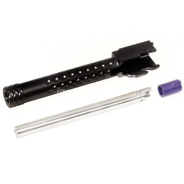 PTSライセンス取得ZEVアウターバレル&Laylax Nine Ball 6.00mmインナーバレルセット ISSC M22 EMG SAI BLU Lonewolf ZEV G&P P80 AW WE 東京マルイ G17シリーズ GBBピストル対応