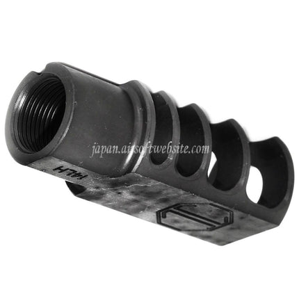 5KU 53mm RRD-4C スリムマズルブレーキ フラッシュハイダー -14mm 反時計回りネジバレル ライフル エアガン ブラック